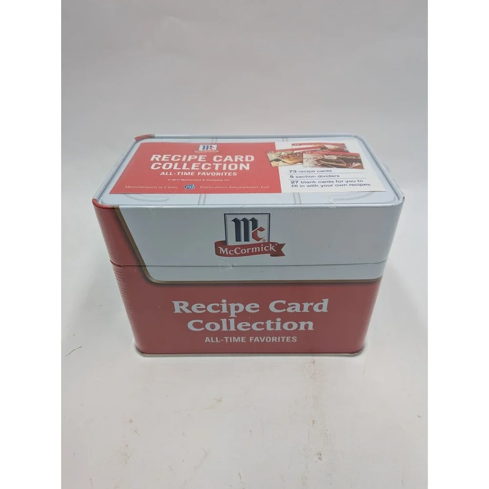 McCormick Recipe Card Collection All-Time Favorites Tin Sealed 73 Cards 2017